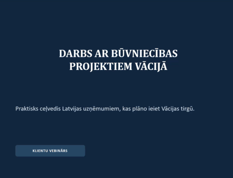 Darbs ar būvniecības projektiem Vācijā