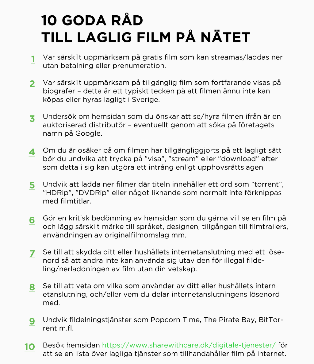 Frågor och svar rörande olaglig fildelning och nedladdning